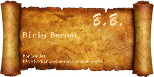 Birly Bernát névjegykártya